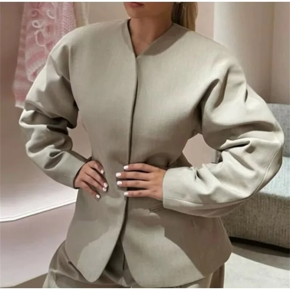 UNIZARA women's temperament commuting style autumn and winter new collection waist cinched round shoulder suit jacket