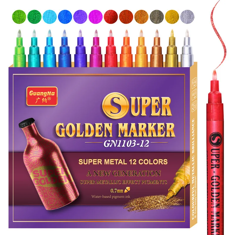 

Electroplating Liquid Paint Pen Metallic Acrylic Paint Markers Painting High Gloss Signature Graffiti Marker Pens Art Supplies