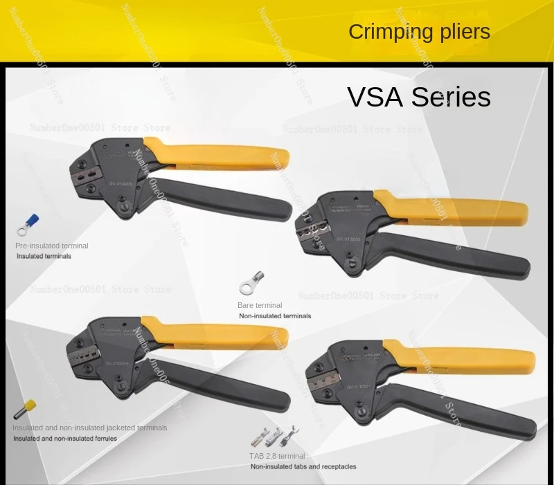 Miniature ratchet crimping pliers VSA-28B-06-02C-06WF spring tube terminal