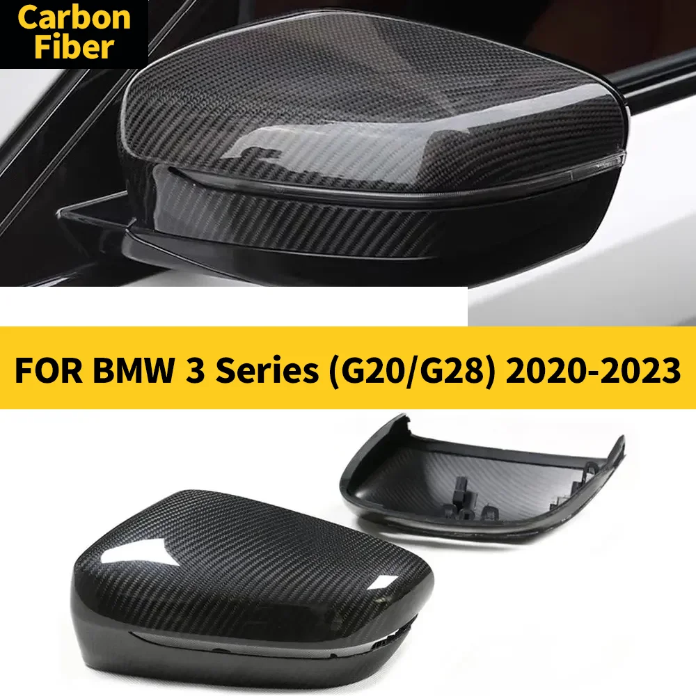 

Крышка зеркала заднего вида из углеродного волокна с левым рулем для BMW 3 серии (G20/G28) 2020-2023, крышка зеркала заднего вида с добавлением на рамке, сменный чехол