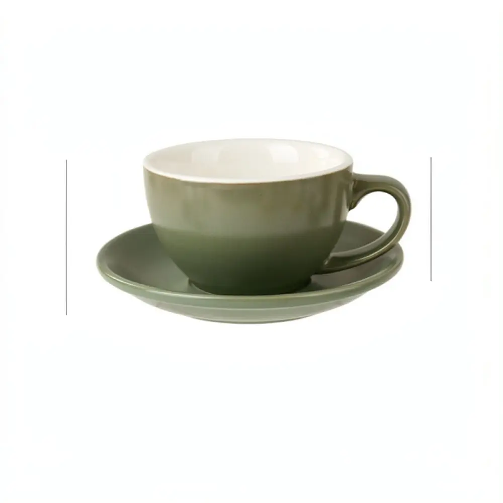 Contemporary Ceramic Coffee Cup With Saucer Minimalist Matte Porcelain Mug For Cappuccino Espresso Office Home Tableware