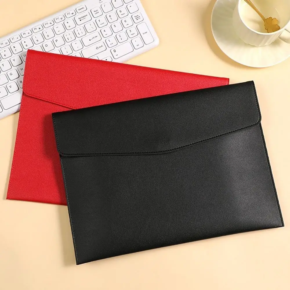 Stationery Dustproof Leather Leather Document Pouch Large Capacity A4 Leather File Folder File Organizer Pouch for Men