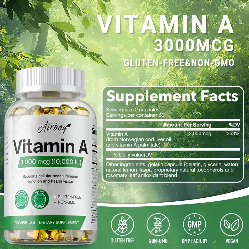 Vitamin A - Immune System & Reproductive Function, Supports Healthy Skin & Eyes, Antioxidant Activity