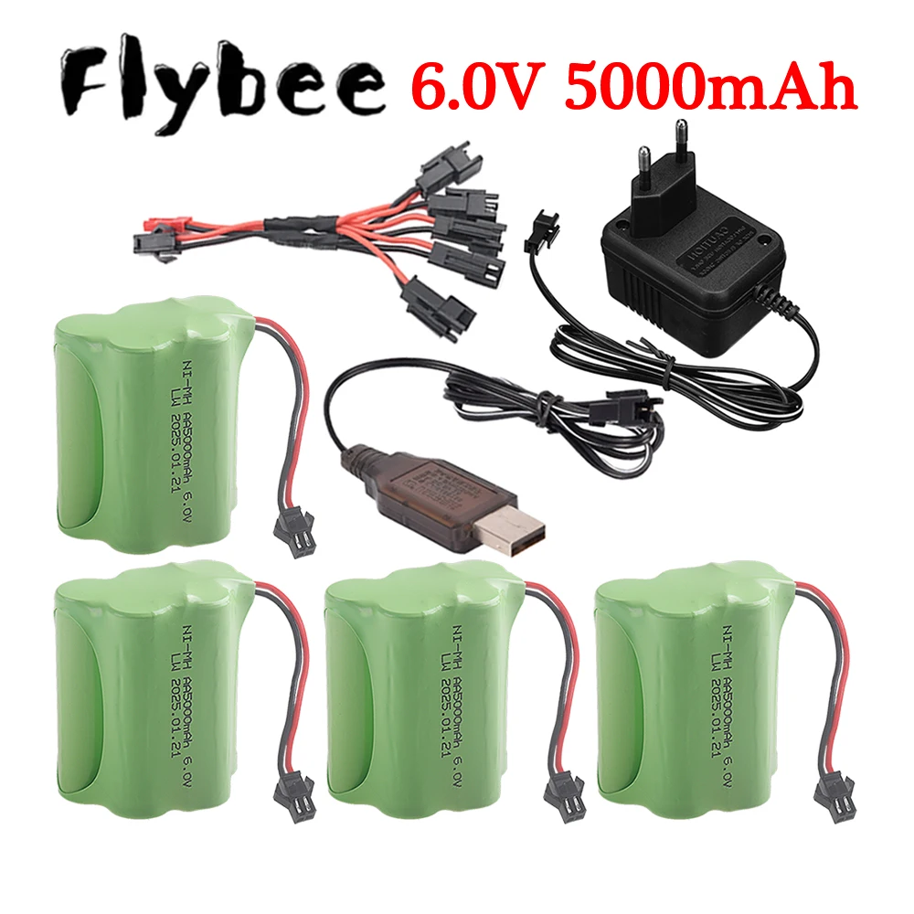 6V 5000mAh T model NiMH SM Plug AA Battery For RC Cars Trucks Robots Tanks Gun Boats Aa 3000mah 6v Rechargeable Battery Pack