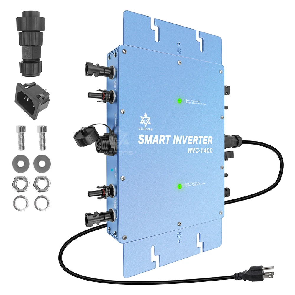 1400W 22-50VDC Solar Grid Connected Micro Inverter With Dual MPPT, Low Starting Voltage, Suitable for 30-42V Vmp Solar Panels