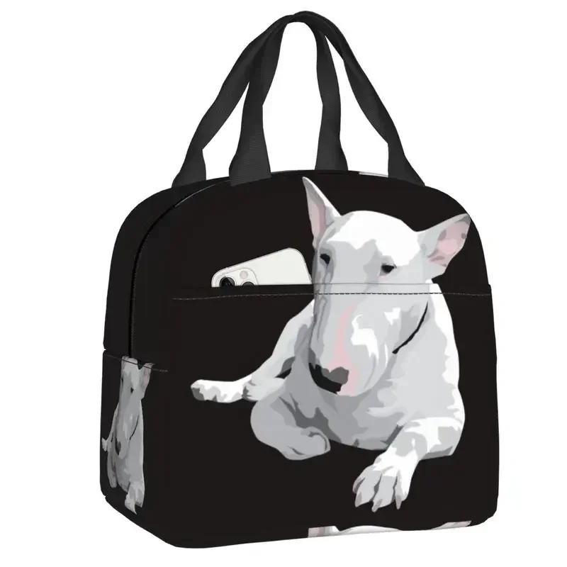 English Bull Terrier Dog Insulated Lunch Bag for Women Waterproof Animal Pet Thermal Cooler Lunch Box Office Picnic Travel