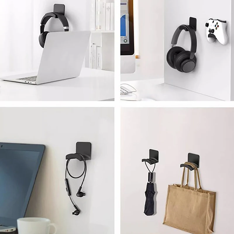 Wall-mounted Computer Headset Holder Without Punching Headphone Stand Storage Hook Dormitory Desktop Display Rack Storage Rack