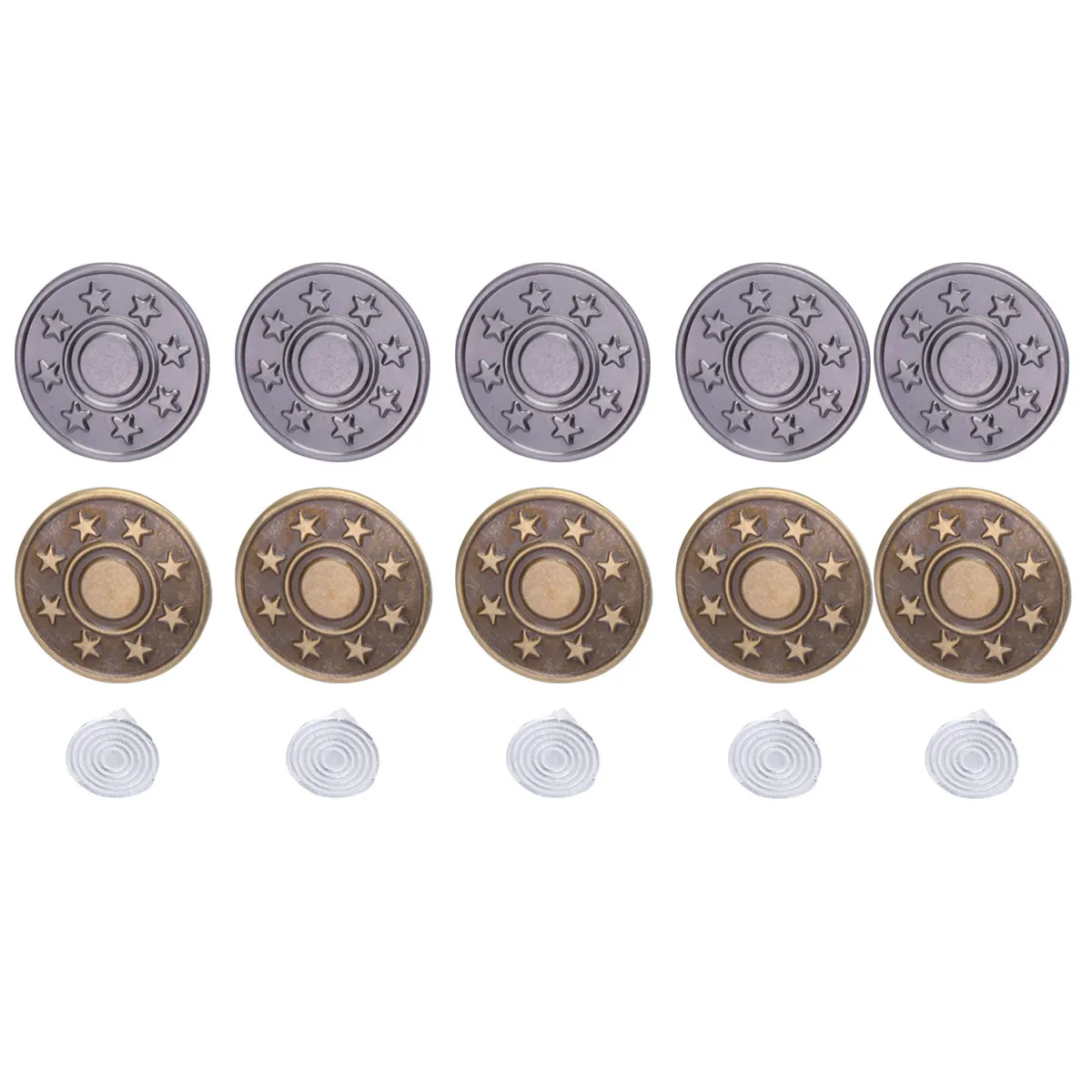 50Set 17Mm Premium Metal Jeans Buttons Heavy Duty Tack Rivets for Denim Jackets Shorts Suspenders Trousers Coats Overalls No