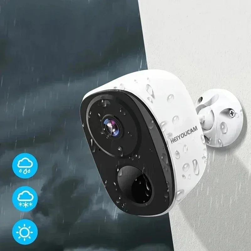 Wireless Outdoor Camera 2K Battery Powered WiFi with Spotlight Siren PIR Night Vision Voice IP65 Waterproof