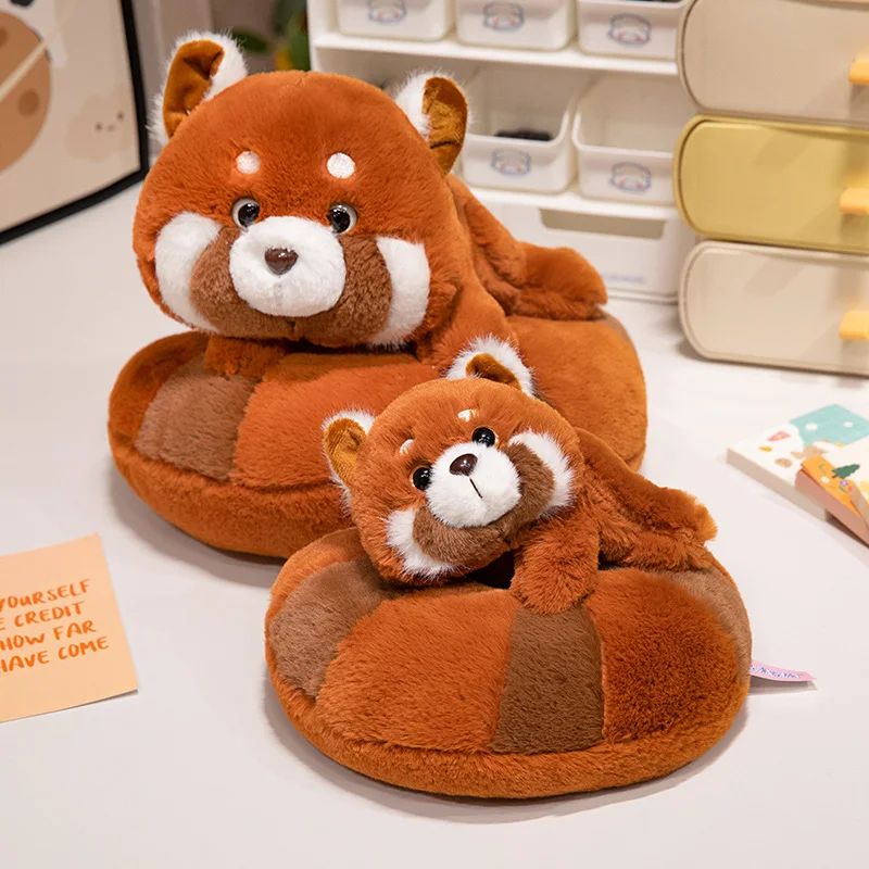 Red panda soft toy weighted stuffed animal creative design, cute panda donut plush toy unique shape, children's companion gift