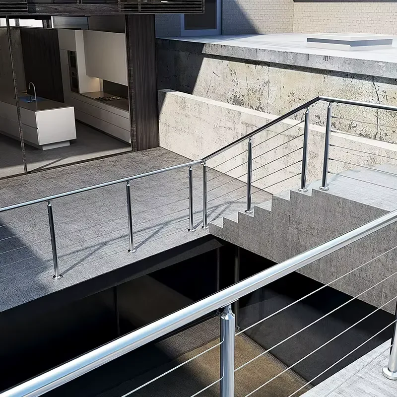 Customized High Quality Design Removable Pipe Railing Stainless Steel Staircase Stair Railing
