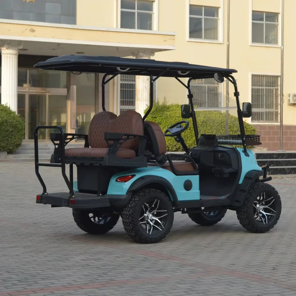Long Range Off-Road Electric Golf Cart 4 Seater 60V Lithium Battery Utility Vehicle for Golf Course Resort Use