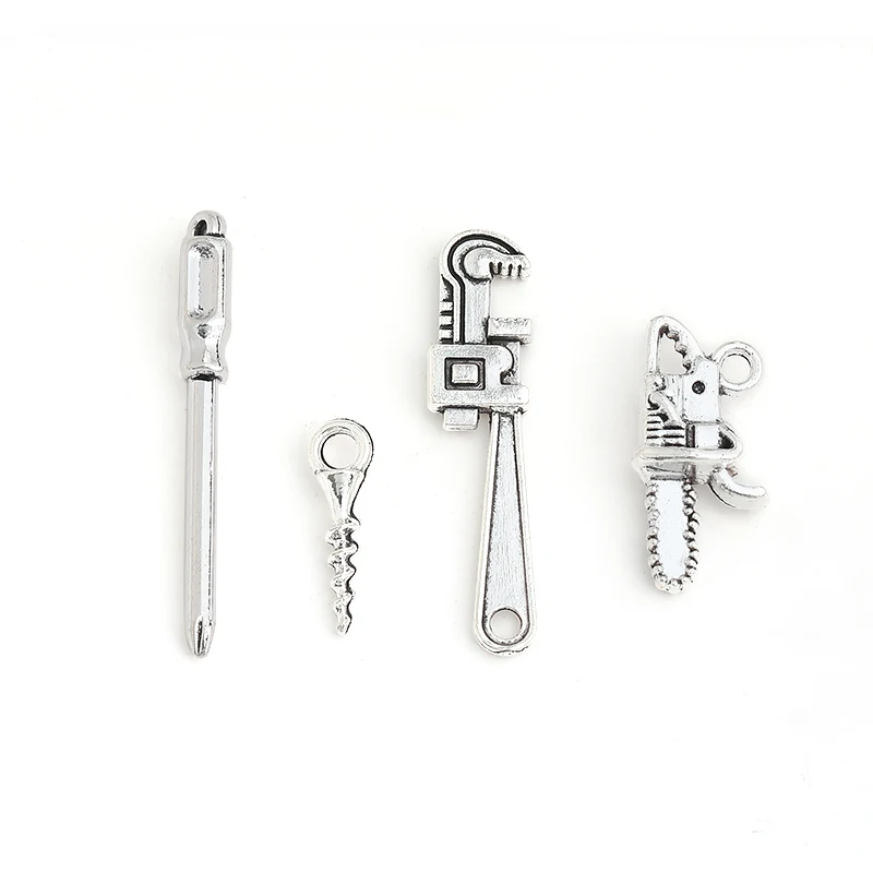 Vintage 20pcs/lot Tools For Life Wrench Screwdriver Charms Jewelry Making DIY handmade Earrings necklace bracelet Crafts
