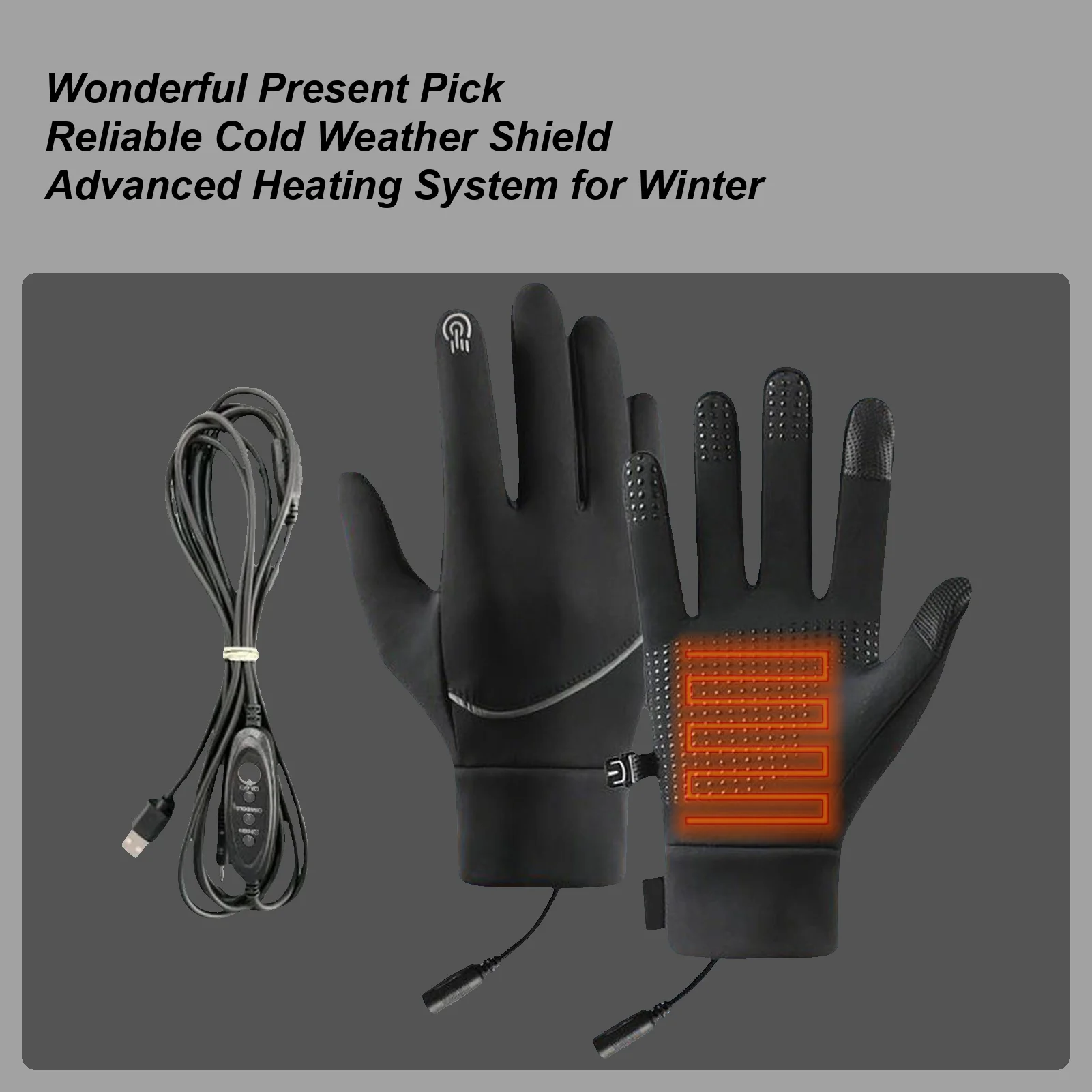 

USB Powered Heated Gloves Cold Weather Thermal Waterproof Windproof Gloves With Adjustable Temperature Mitts For Men Women