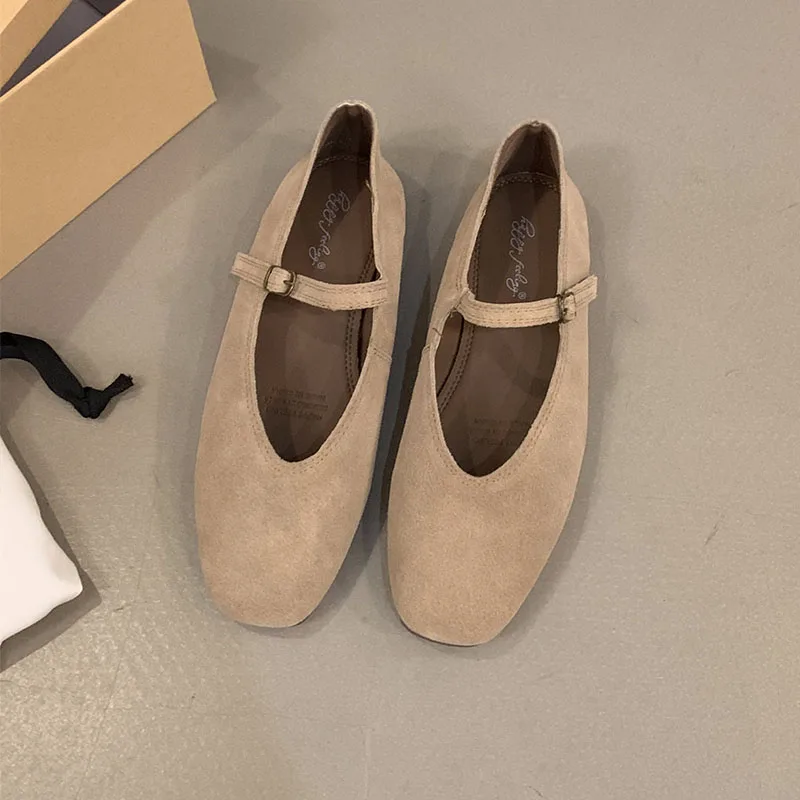 Neue Frühlingsmode: Damen-Flats mit Schnallenriemen, Sommerliche Casual-Schuhe, Flache Damenschuhe, Weiche Mary Janes für Damen – Detail 5