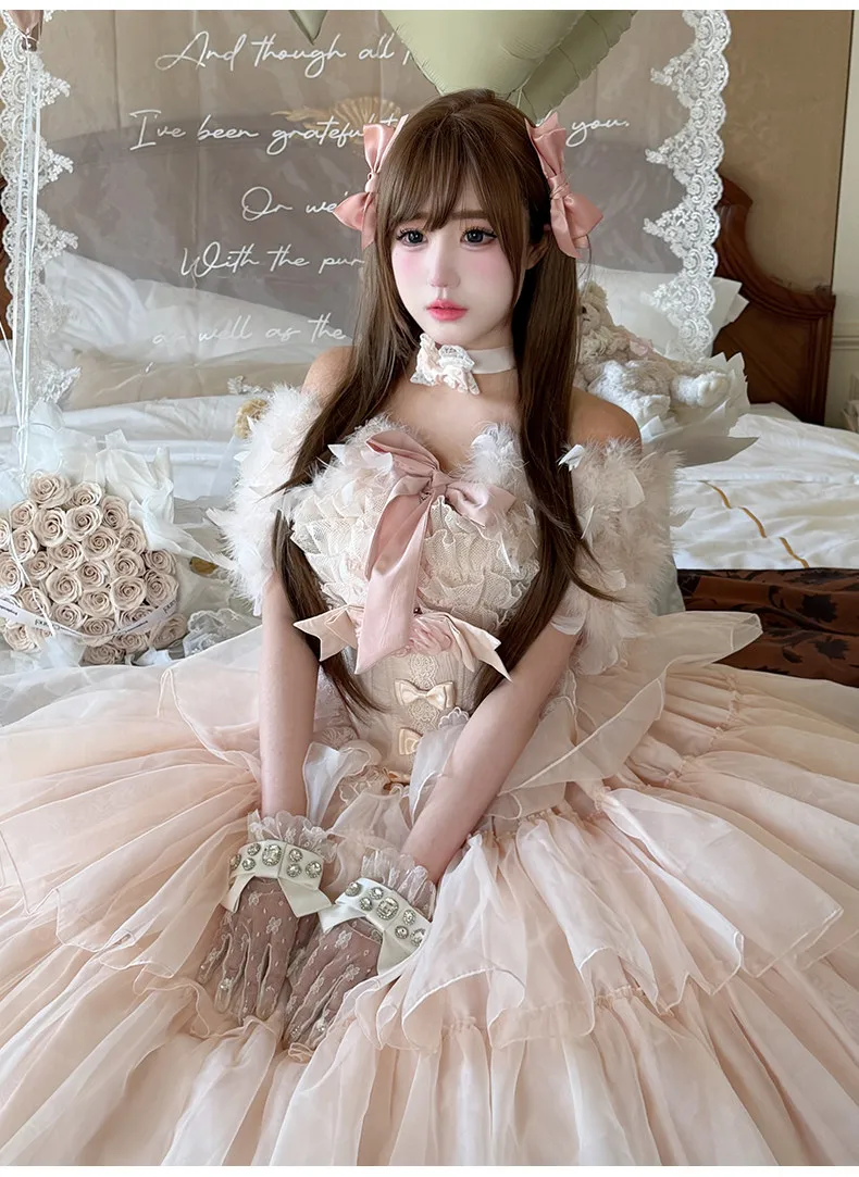 

Шаль в стиле Лолита: Натуральные перья страуса и индейки с лентой и бантом-бабочкой, винтажный придворный стиль, женский модный аксессуар