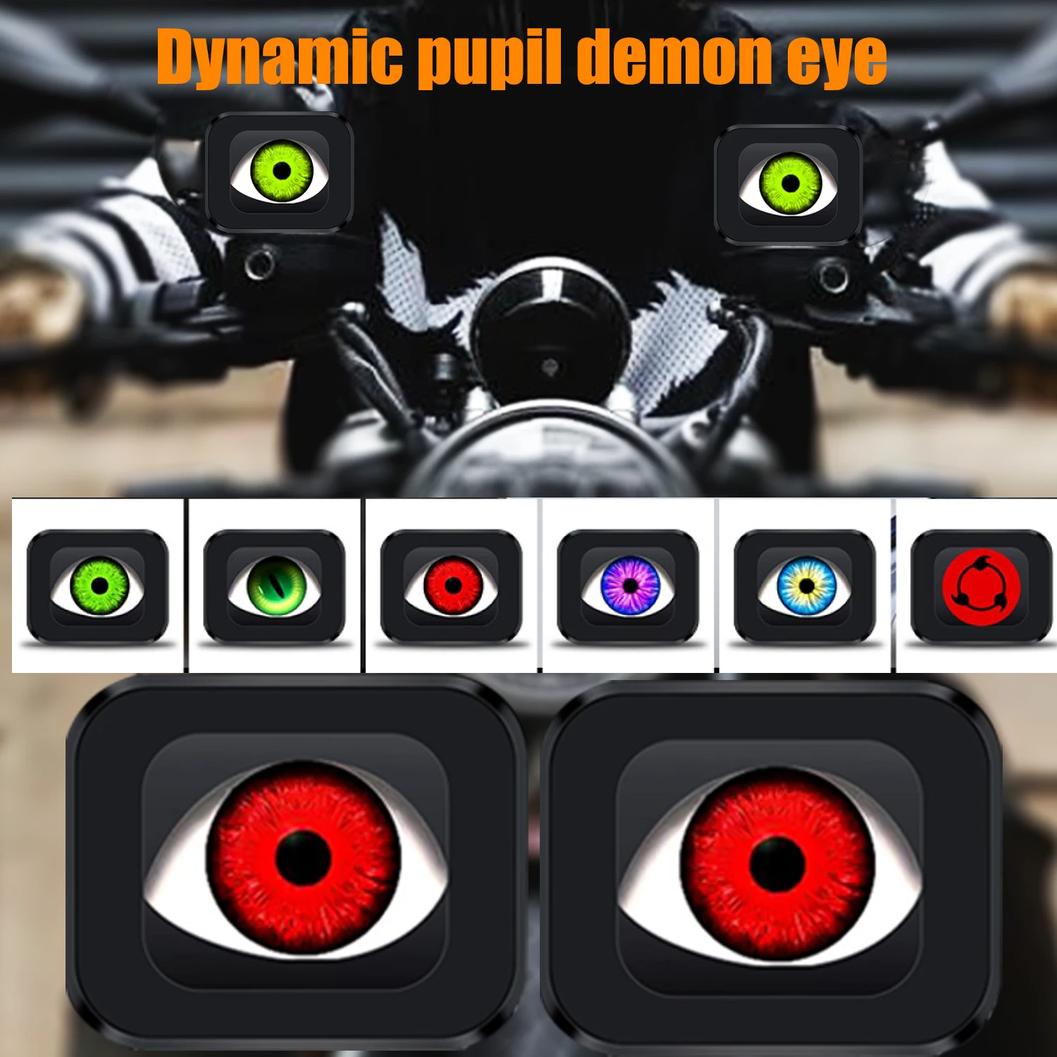 Dynamic Pupil Devil Eye Remote Control Multi Mode Blink Light Electric Car Rearview Mirror External Eye Light LED12-36V 3D