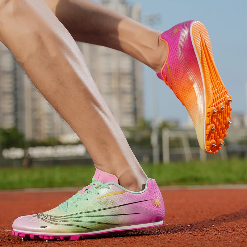 Nowe buty terenowe mężczyźni kobiety bieganie Sprint lekkie wyścigi mecz Spike buty sportowe profesjonalne trampki sportowe do skoku na długie