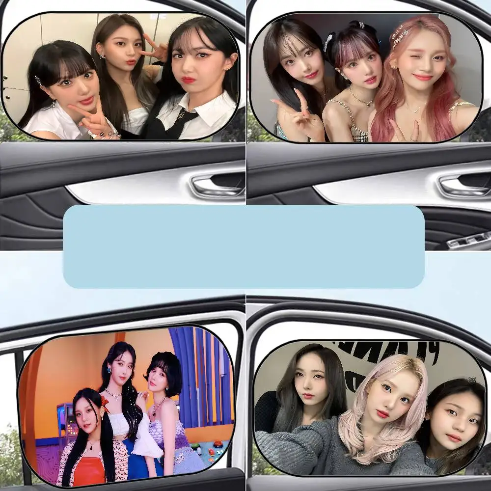 

Kpop V-VIVIZ солнцезащитные козырьки для бокового окна автомобиля, электростатическая пленка, защитные козырьки для бокового окна, лобовое стекло, солнцезащитный козырек для автомобиля