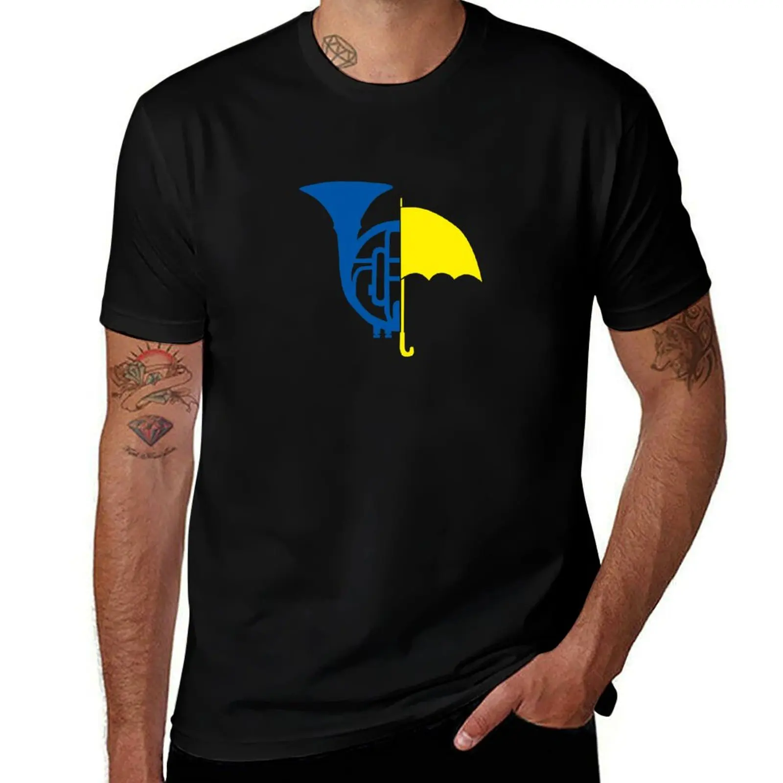 Umbrella Blue Horn T-Shirt Breathable Gym Short Sleeve T-Shirt