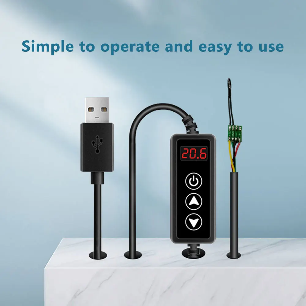 W-3301 DC5-24V 2A Mini Intelligent Digital Thermostat Cable Length Temperature Controller With Nixie 1M Tube  Measuring Tools