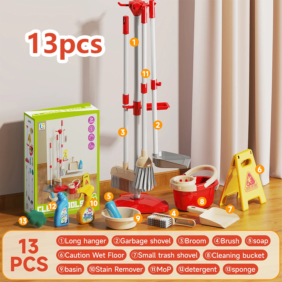 Kinderen Schoonmaken Speelgoed Set voor Peuters Mini Bezem Stoffer Mop Fantasiespel Huishoudelijke Benodigdheden Kits Montessori Speelgoed Meisje Jongen Geschenken