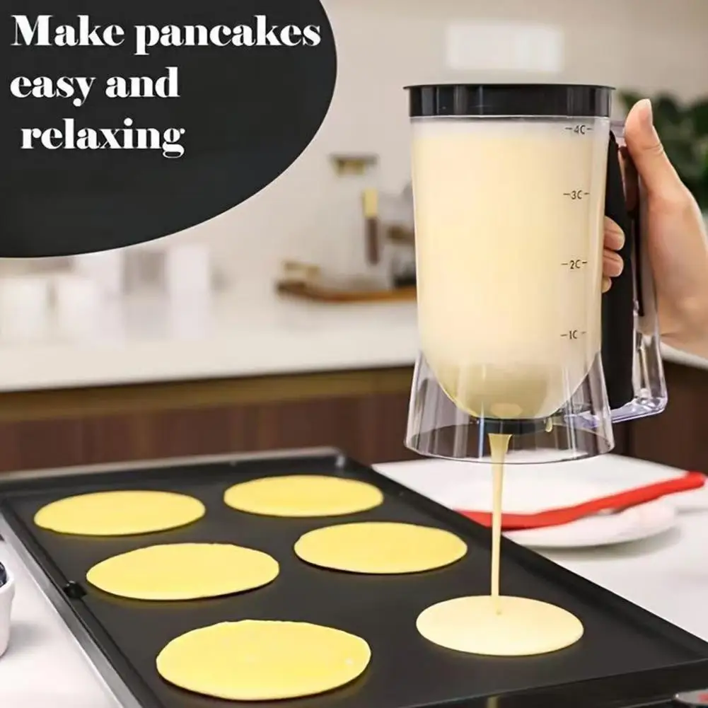 Kitchen Gadget for Baking 900ml Batter Dispenser with Quick Release Spout -free Measured Pourer for Pancakes Cupcakes Waffles