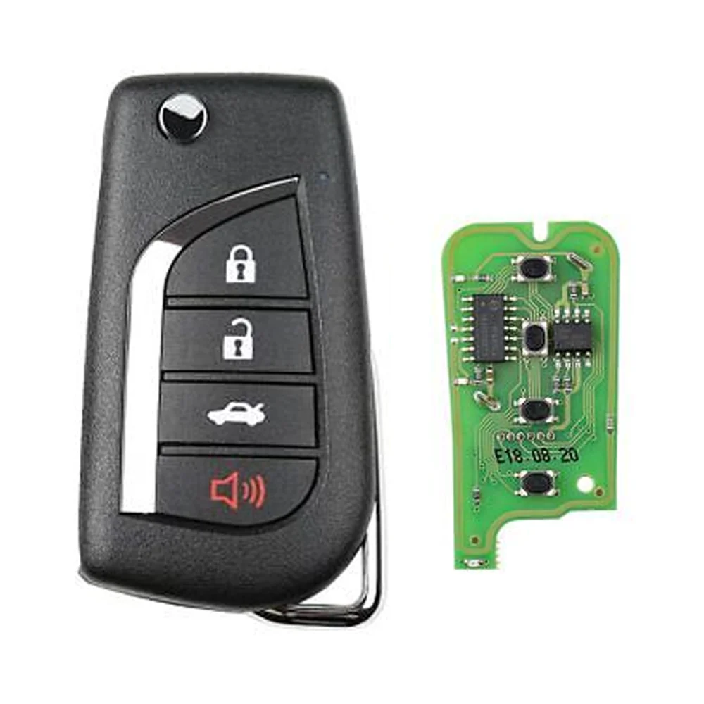 5/10 Pcs XKTO10EN Xhorse XK Wired Remote Key VVDI Car Key 4 Buttons Universal Flip Car Key For Toyota