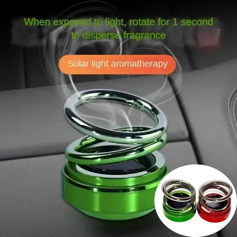 

Автомобильный освежитель воздуха с двойным кольцом, диффузор для ароматерапии, вращающийся солнечный освежитель, аромат для ароматерапии