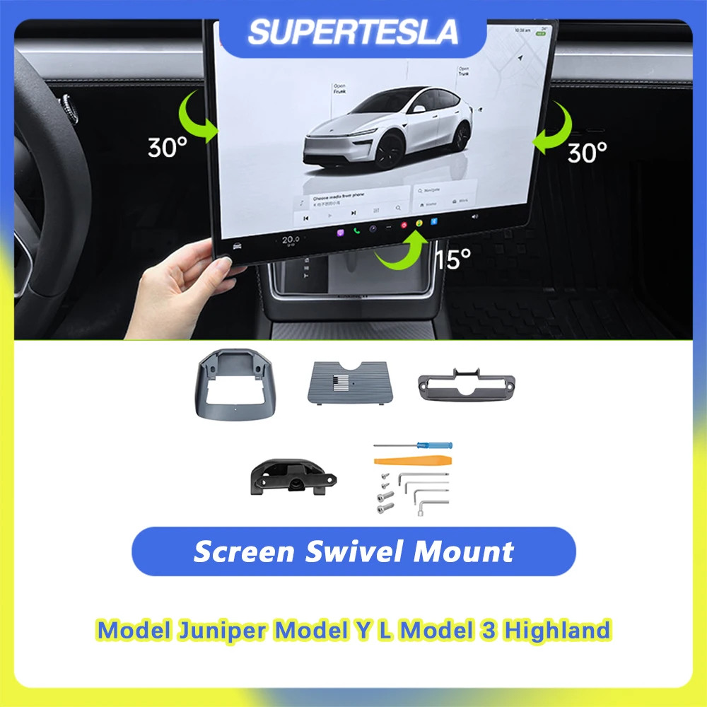 

Screen Swivel Mount for Tesla Model Juniper Model Y L Model 3 Highland 4 Direction Adjustment Tilt GPS Rotating Bracket Kit