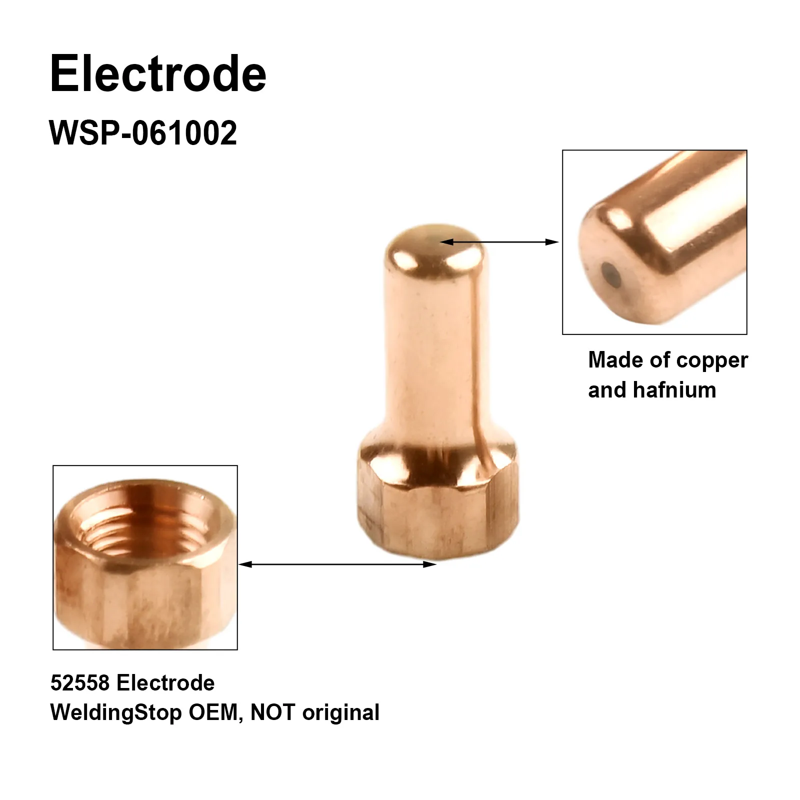 60pcs For Plasma Cutter Consumables Electrode Nozzle Tips For PT-80 IPT-80 For Torch Parts Ref 52558 51311.12 Welding