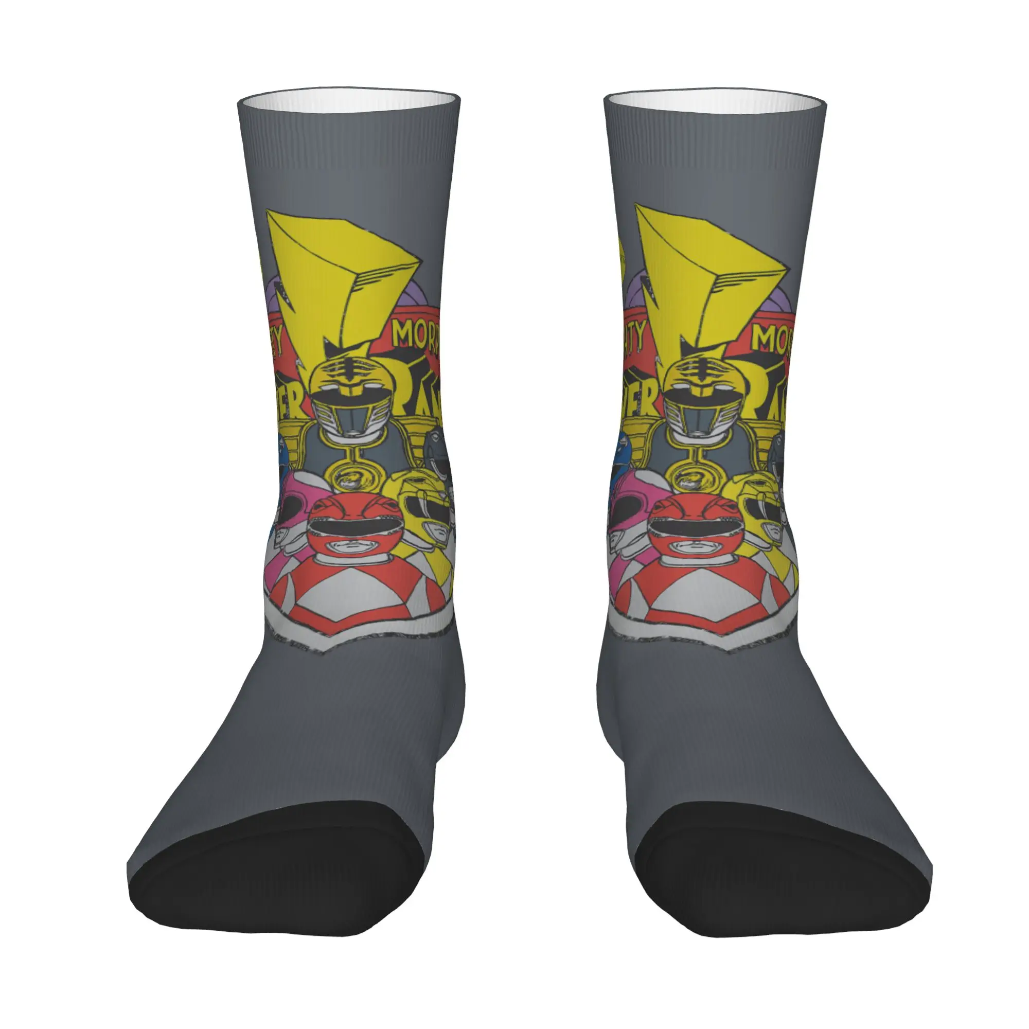 sports socks Power Rangers Logo Group Vintage  Street Style Novelty Casual Crew Crazy Sock