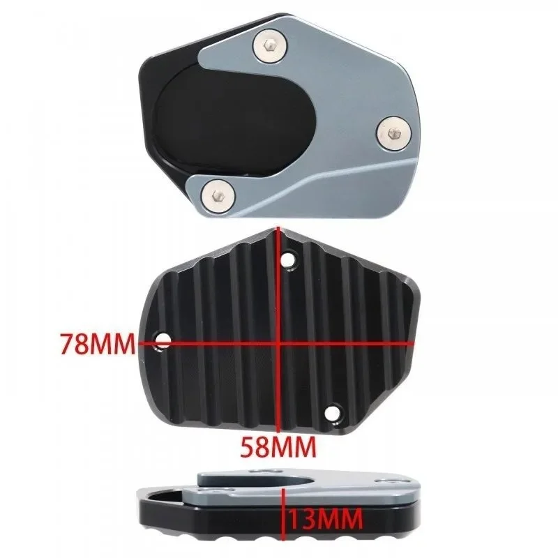 Motorcycle CNC Aluminum Foot Stand Enlarged Plate For SYM ADXTG 400 Side Support Kickstand Enlarger Pad Accessories view 2