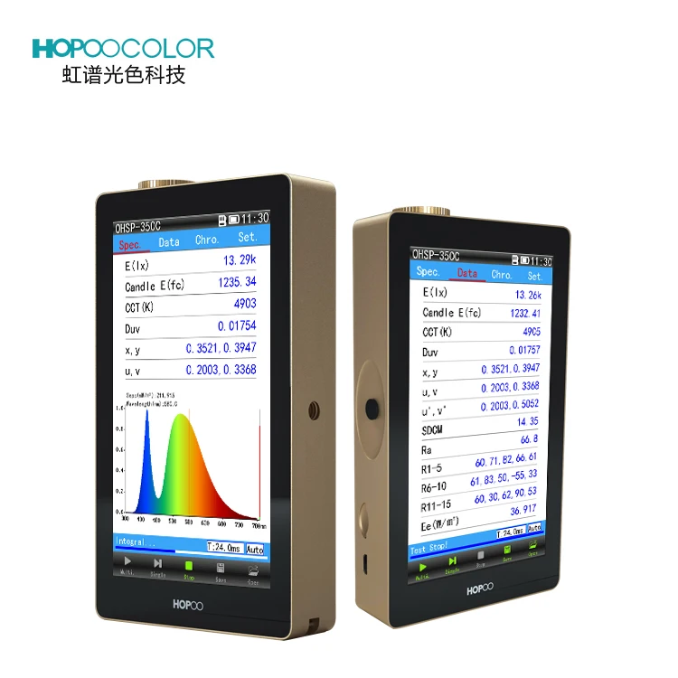 HOPOOCOLOR OHSP350 Handheld Light Spectrum Analyzer Illuminance CCT CRI Tester