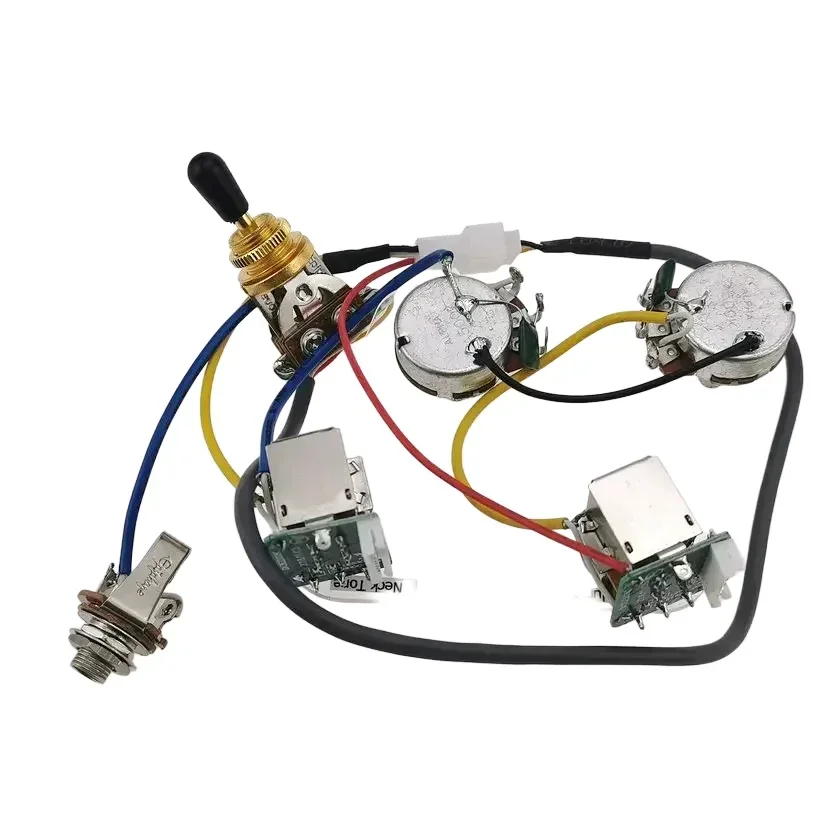 

Electric Guitar Pickup Wiring Harness Set with Push Pull Switch And Potentiometers - No Welding Required