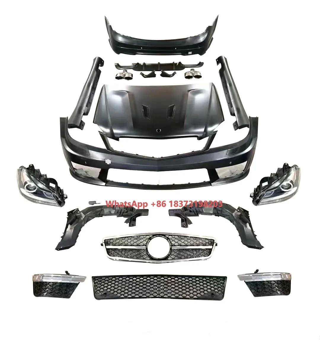 

Body Kit for Benz C Class W204 2008-2014 Change to C63 AMG Model Include Front and Rear Bumper and Grille and Auto Lamps Hood