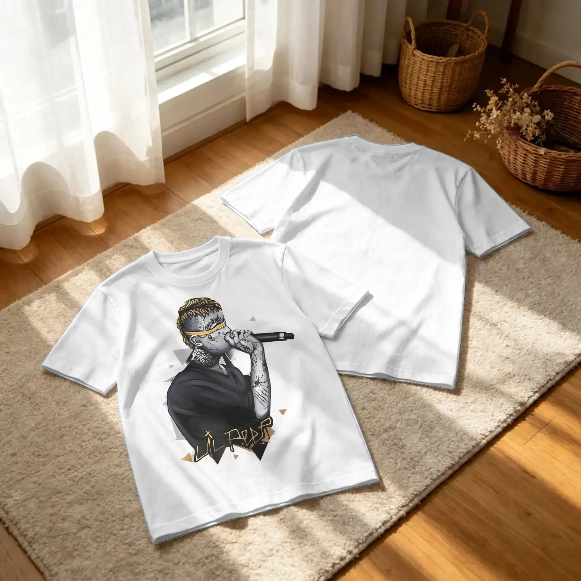 Lil Peep  Gold version Men Women T Shirt  Funny Tee Shirt Short Sleeve Crewneck T-Shirt 100% Cotton 4XL 5XL Clothing