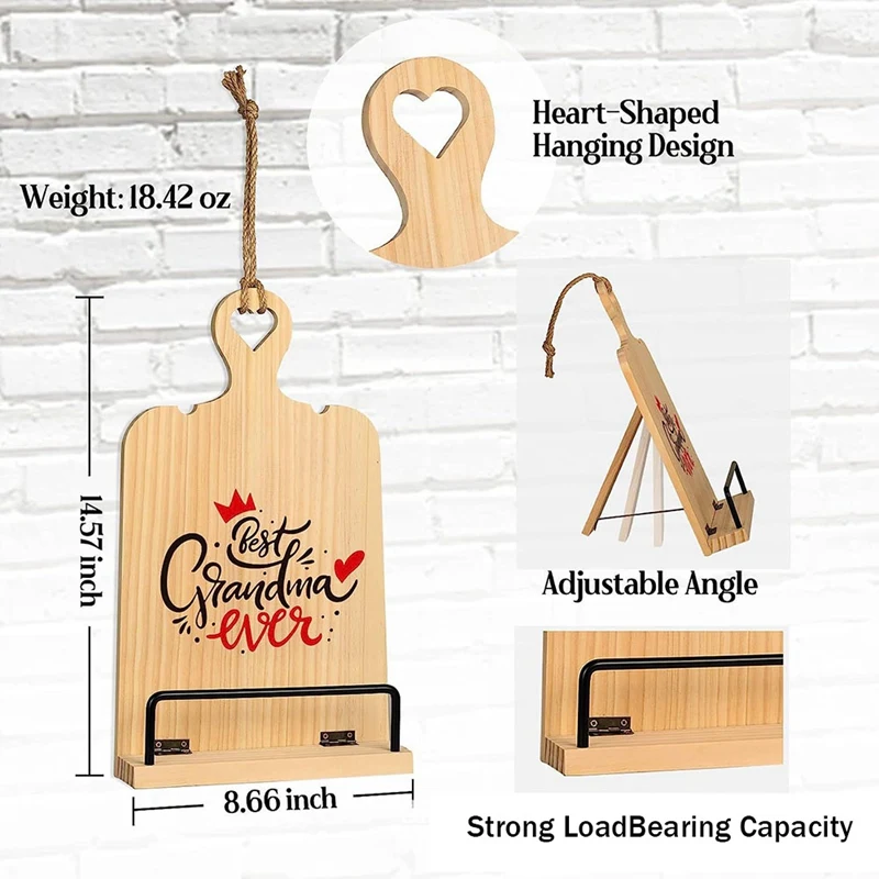 Tablet Stand Kochbuch Stand rustikale Bauernhaus Buchhalter für Muttertag Geschenke für Frauen