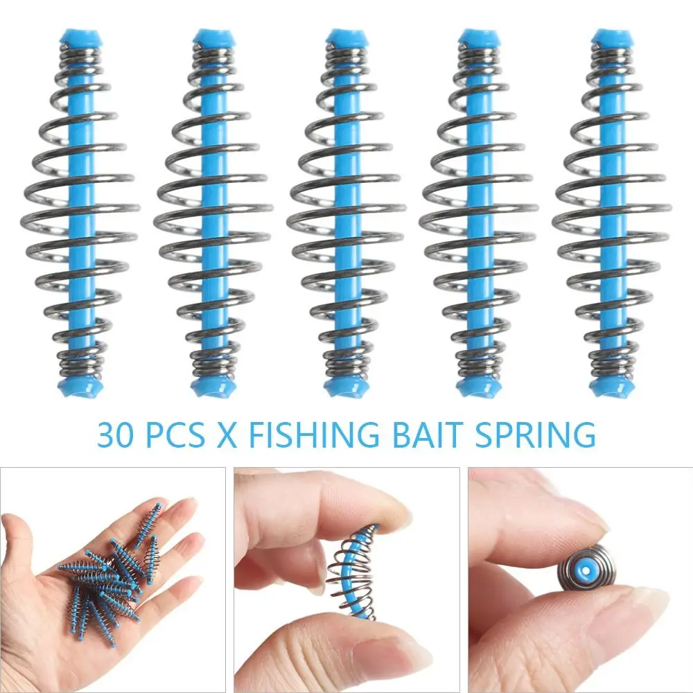 30pcs/Set Fishing Bait Spring Lure Inline Hanging Tackle Stainless Steel Feeder