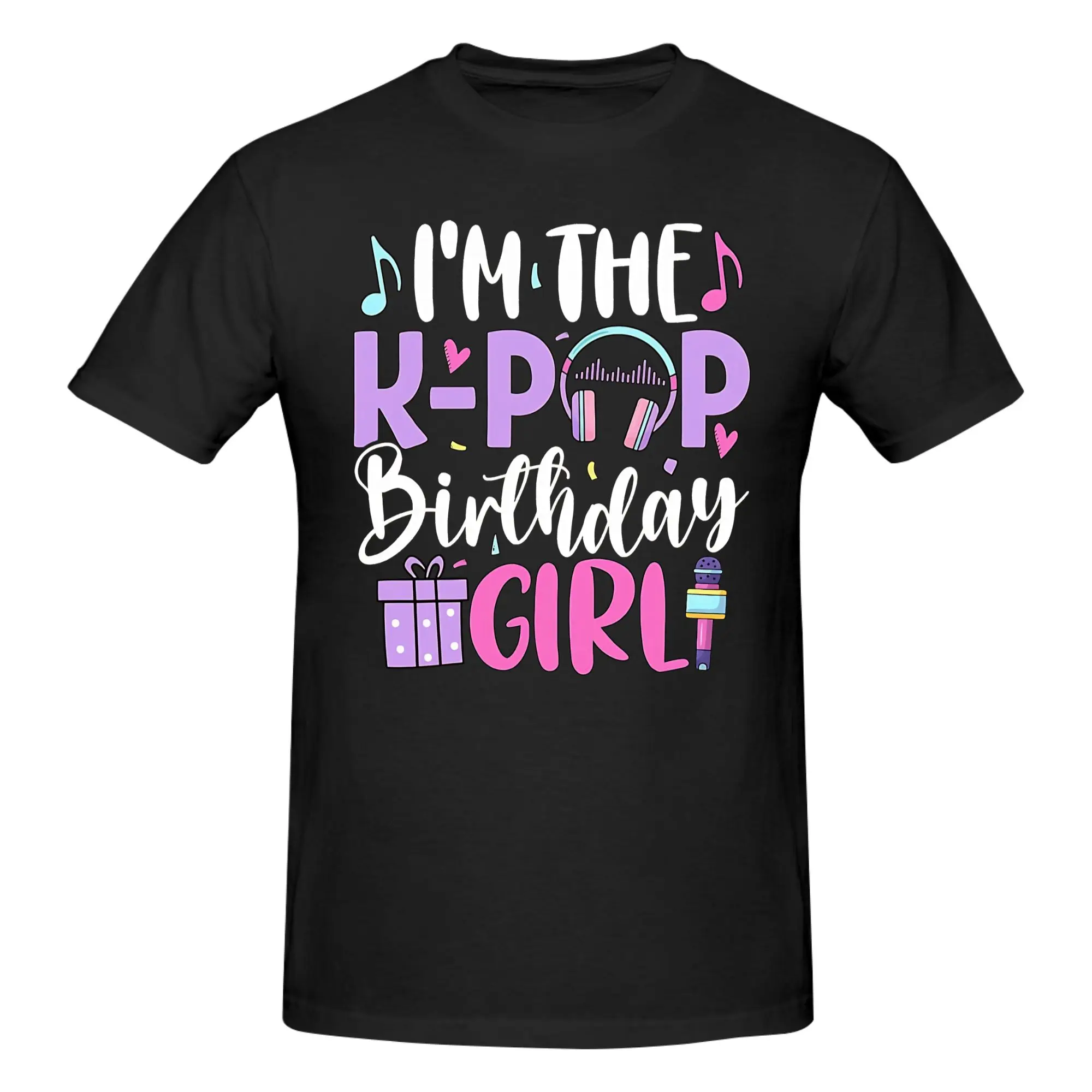 1 Piece KPop Birthday Girl Graphic 100% Cotton T-Shirt KPop Birthday Gift Tops Tees For Men