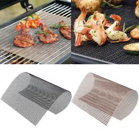 30x40Cm Non-Stick High Temperature Resistant BBQ Grid Pad Barbecue Mesh Reusable Easily Cleaned Cooking Pads Baking Grill Tool