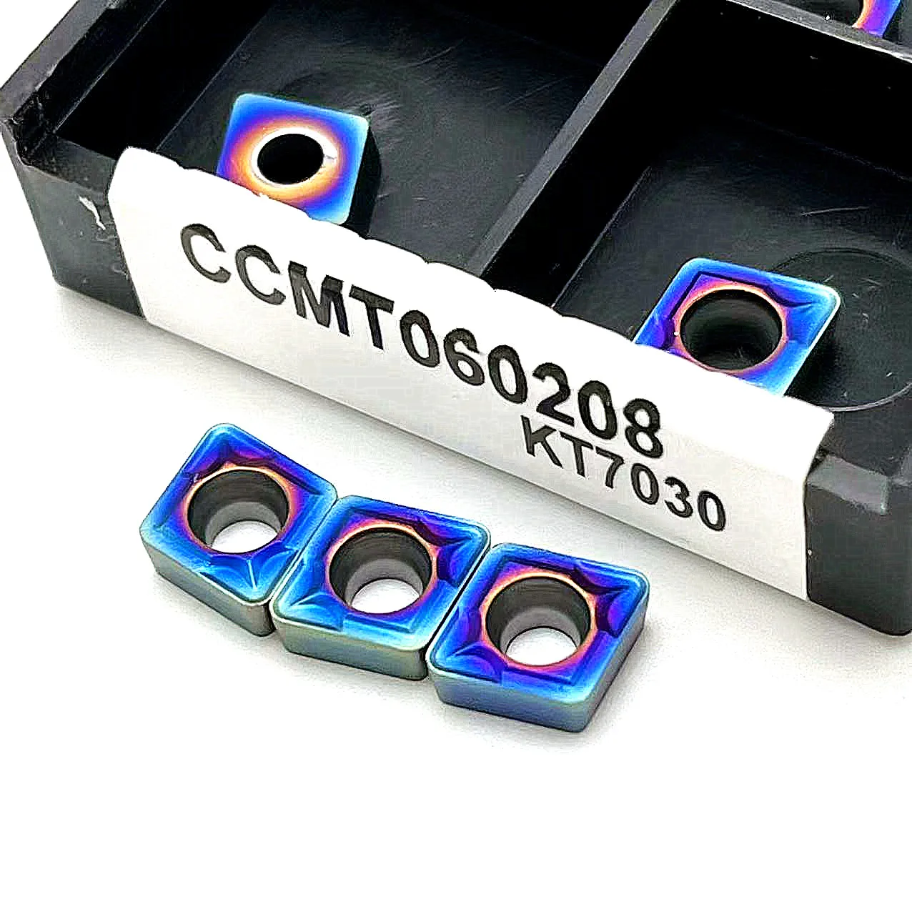 10 sztuk wysokiej jakości CCMT060204 CCMT060208 płytki z gwintem węglikowym Nano niebieski frez