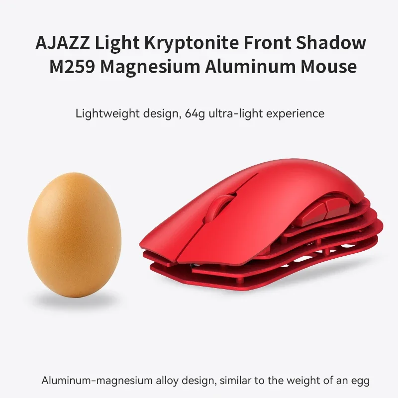 AJAZZ Light Krypton M259 mysz ze stopu magnezu i aluminium Bluetooth bezprzewodowa trzeci egzamin lekka konstrukcja PAW3395