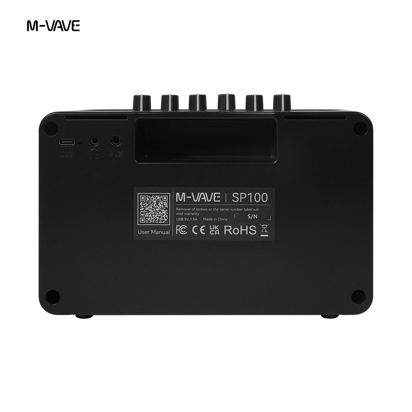 M-VAVE SP100 مضخم جيتار صغير أسود - بطارية 8 ساعات، تسجيل OTG، التحكم في التطبيق للمنزل/الخارج، يعمل بـ 9 نغمات و6 FX #4