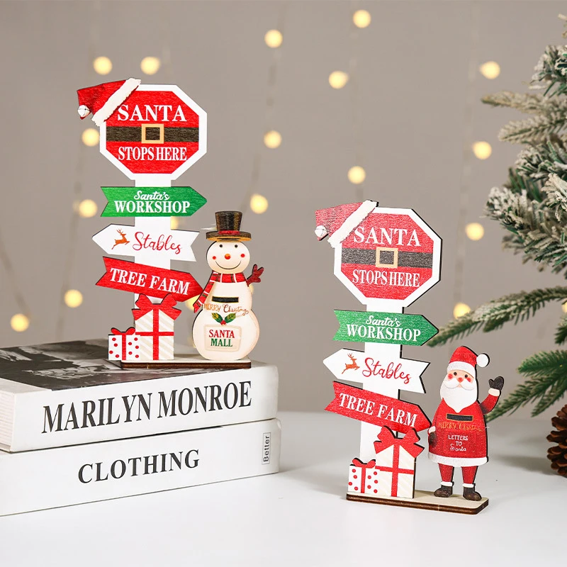 الحلي الخشبية لعيد الميلاد سانتا كلوز ثلج عيد الميلاد ديكور المنزل السنة الجديدة ديكور سطح المكتب نافيداد