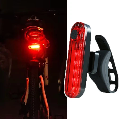 

Bike Rear Tail Light USB Rechargeable White Red LED Bright Bicycle Taillights Safety Warning Helmet Lights Cycling Accessories