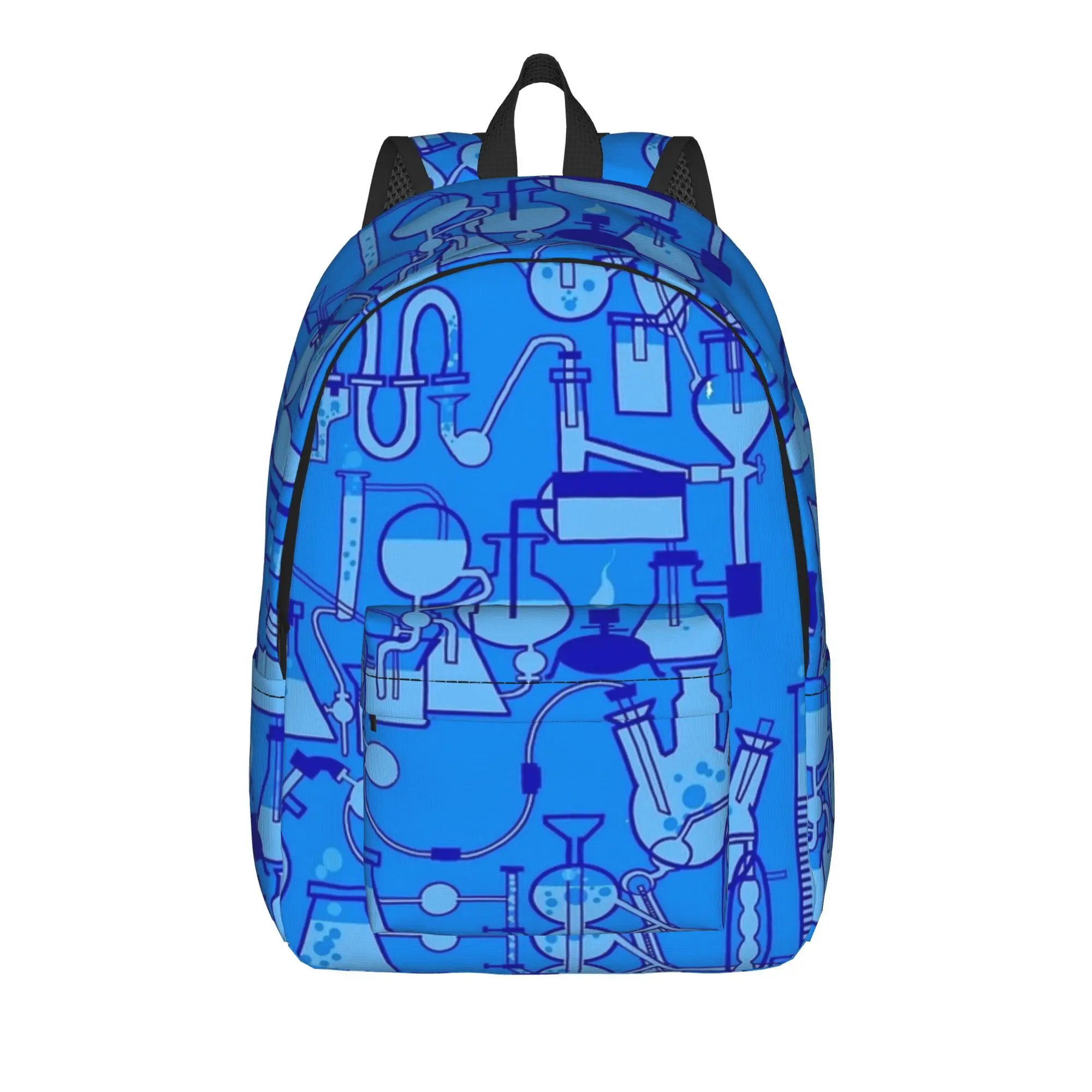 Chemistry Lab Science Equipment Pattern Backpack  Women Polyester Daily Backpacks Breathable Kawaii School Bags Rucksack