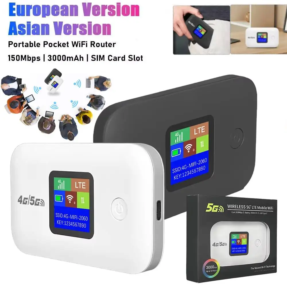 

Портативный беспроводной 4G-модем A8 (версия для ЕС/Азии), 150 Мбит/с, мобильный Wi-Fi роутер с аккумулятором 3000 мАч и слотом для SIM-карты