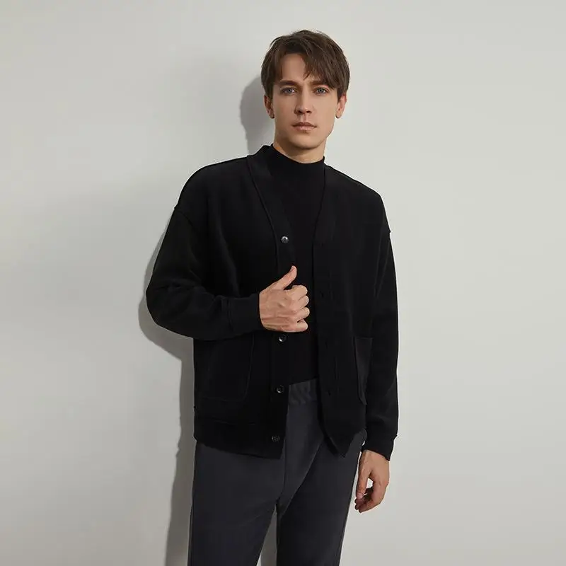 

Men's Space Version Heat And Moisture ng Cardigan Thiened Windproof Open Cardigan for Casual Youth Autumn Winter