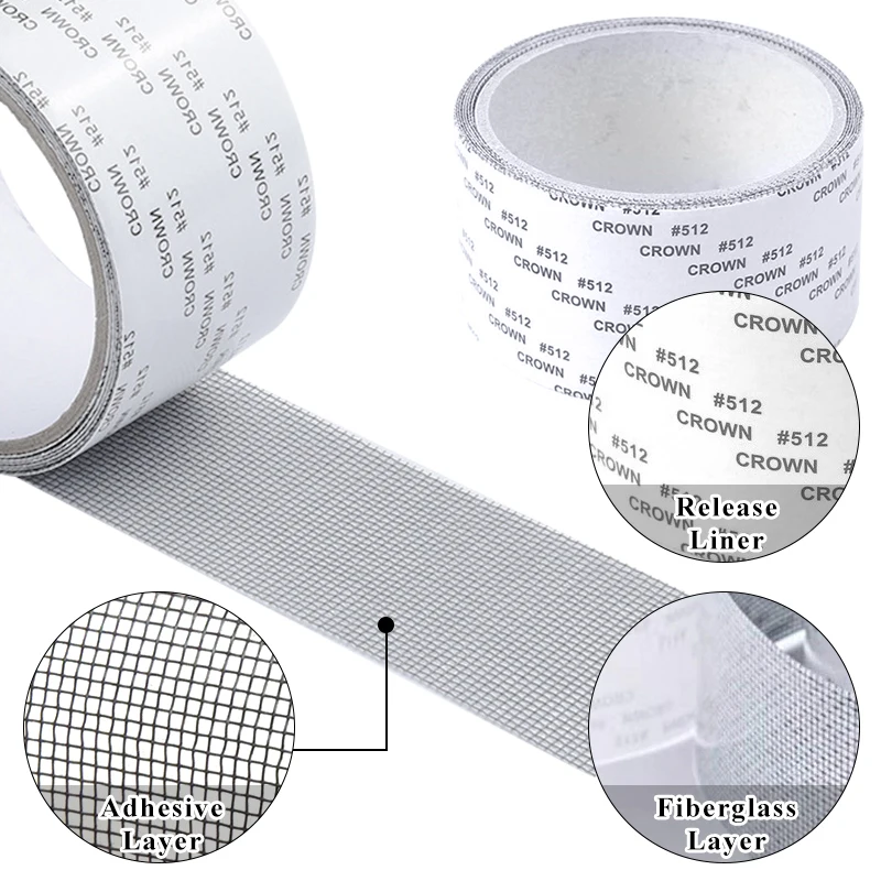 Window Mosquito Net Repair Tape Self-adhesive Window Screen Repair Patch Door Screen Mesh Sticker Broken Holes Repair Tape